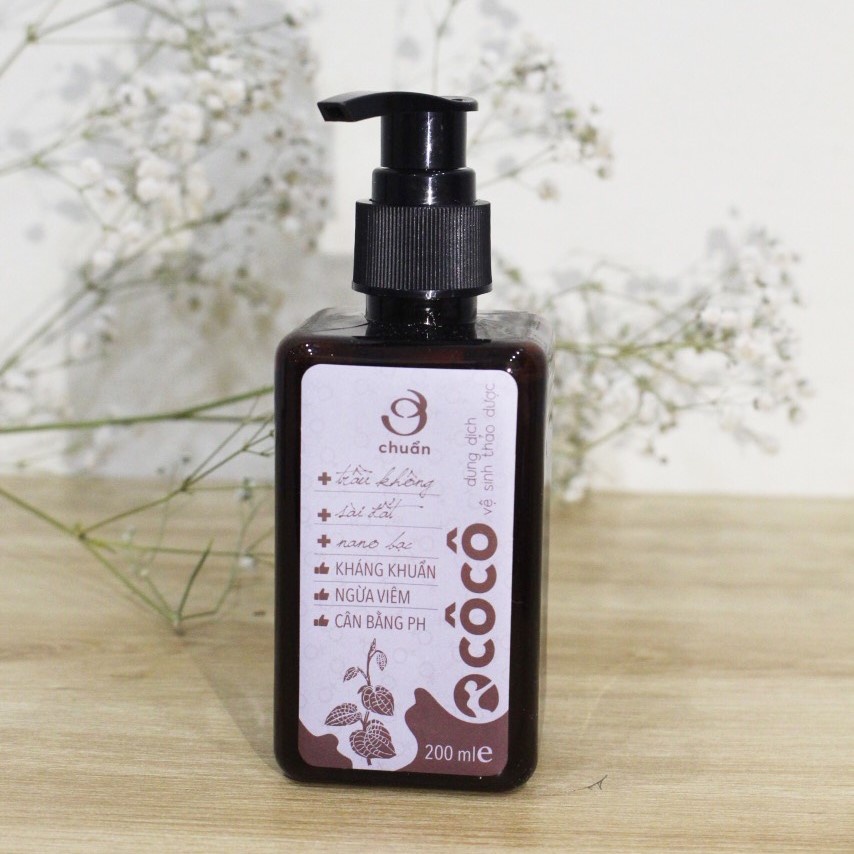 Dung dịch vệ sinh thảo dược CôCô 200ml chiết xuất từ thảo dược khử mùi ngăn vi khuẩn viêm nhiễm phụ khoa cân bằng độ PH