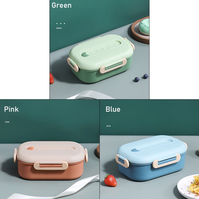 Only HOUSE Hộp Đựng Thức Ăn Trưa Đậu Nành Tươi Mát Nhỏ Bốn Mặt Bằng Nhựa PP Chống Rò Rỉ Dùng Được Trong Lò Vi Sóng