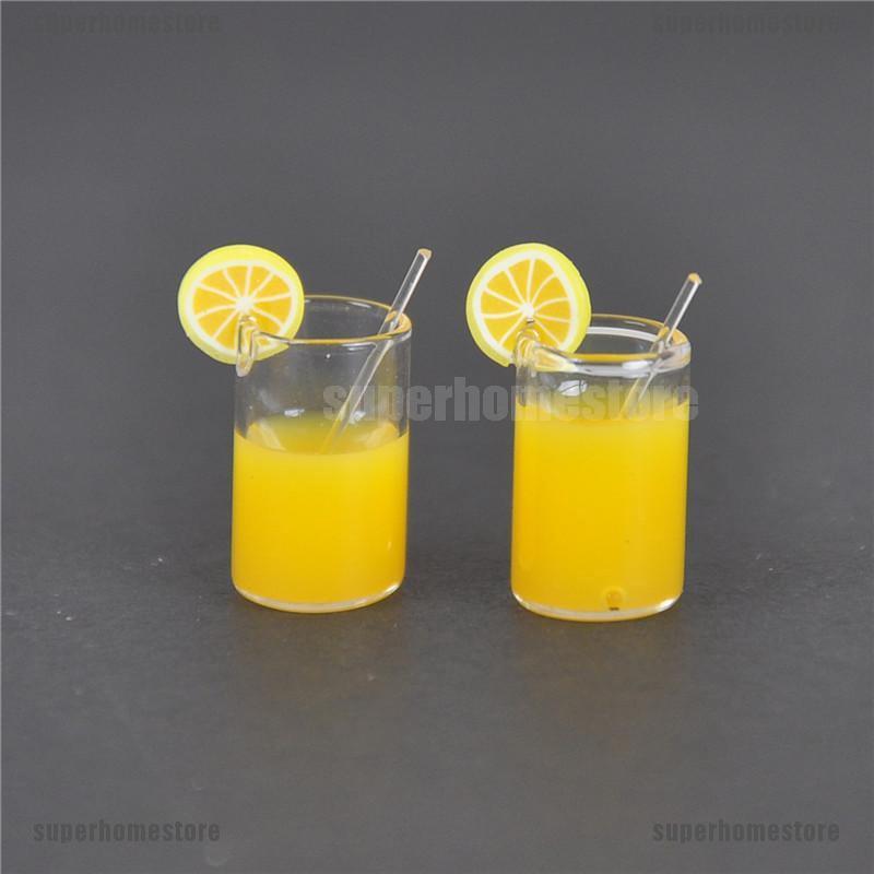 Set 2 cốc nước chanh mini tỉ lệ 1 : 12 trang trí nhà búp bê