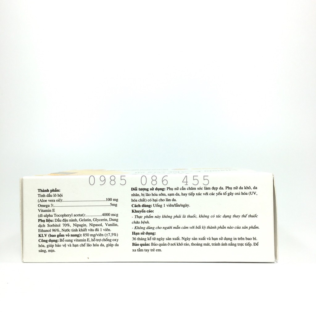 Vivita E - Viên uống đẹp da Vitamin E 4000mcg, tinh dầu lô hội làm đẹp da, chống lão hóa