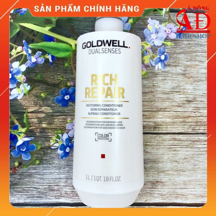 [Goldwell Chính hãng] Dầu xả Goldwell Dualsense Rich repair siêu phục hồi tóc hư tổn 1000ml