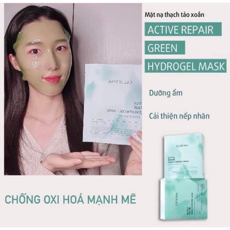 Mặt nạ Celderma Ninetalks - Marine Collagen - Green- Crystal Hydrogel Mask