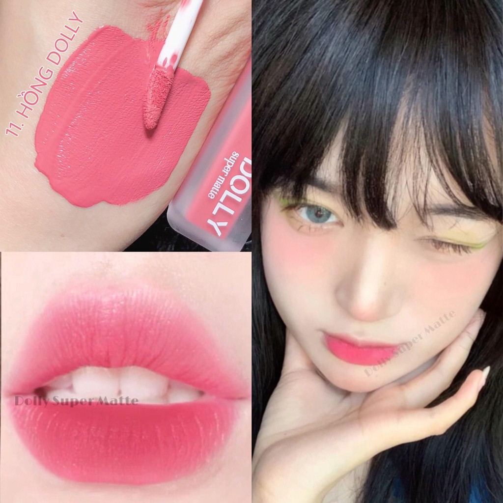 Son Lì Son Kem DOLLY MATTE Không Chì Cao Cấp Chính Hãng Màu