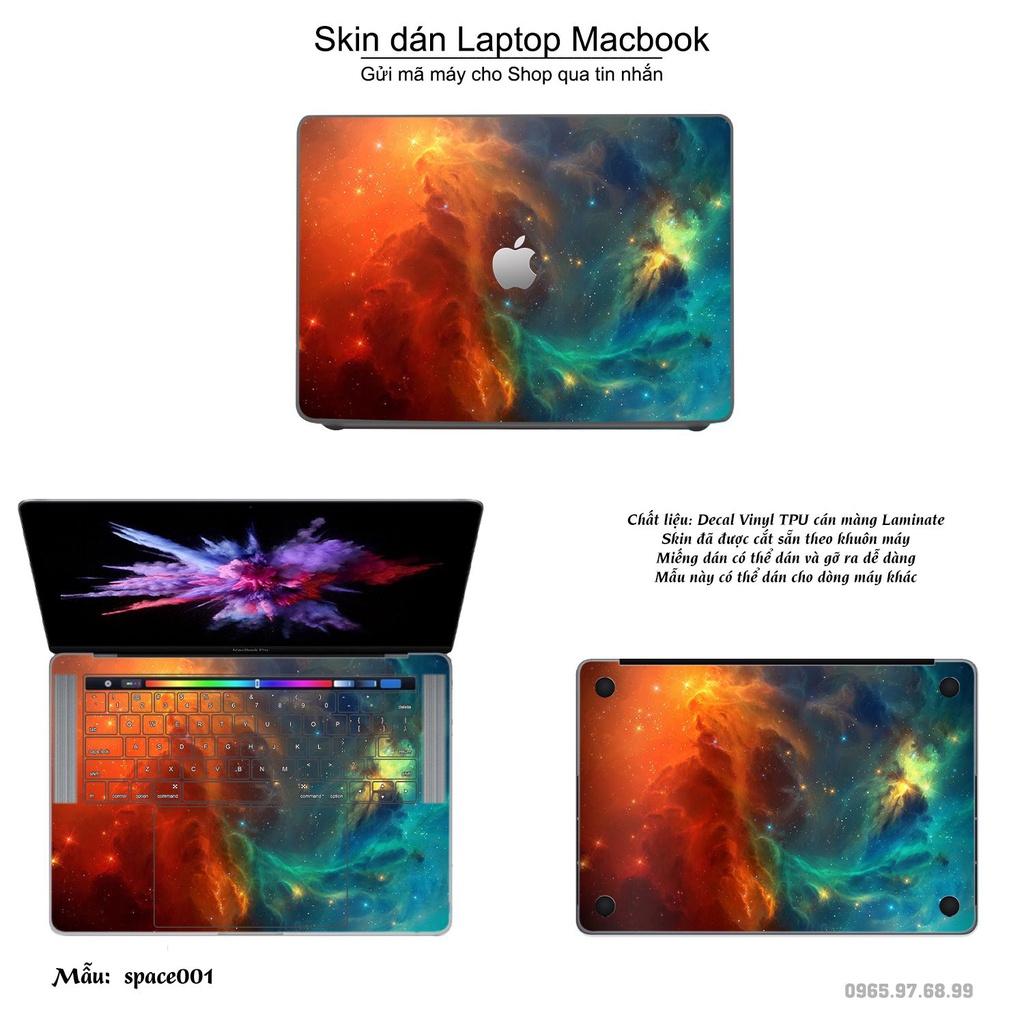 Skin dán Macbook mẫu không gian (đã cắt sẵn, inbox mã máy cho shop)