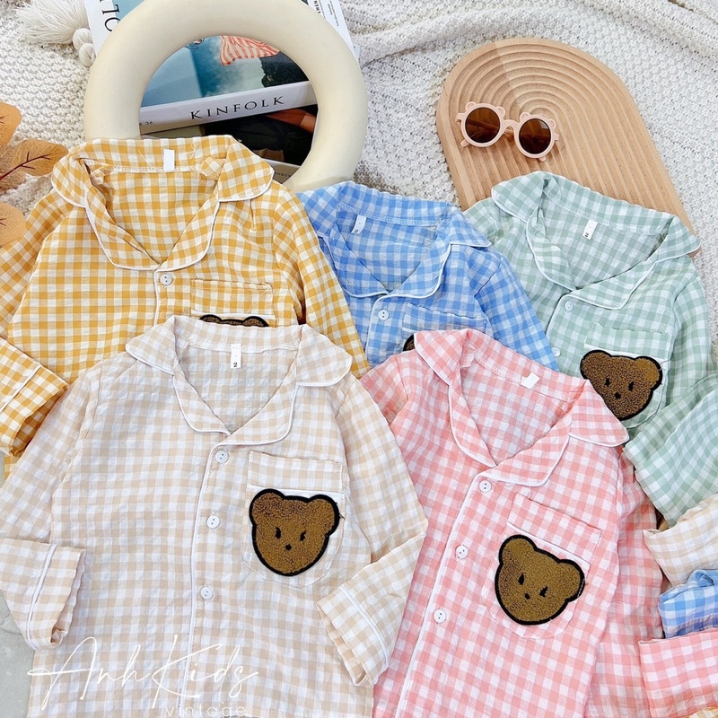Đồ bộ pijama cho bé 🌷Đồ bộ vải đũi dài tay dài quần cho bé trai và bé gái