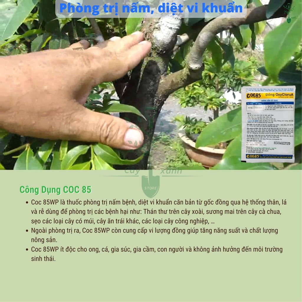 Chế Phẩm Phòng Trừ Nấm Bệnh, Diệt Vi Khuẩn, Tăng Vi Lượng Đồng Coc 85 / Gói 20 Gr
