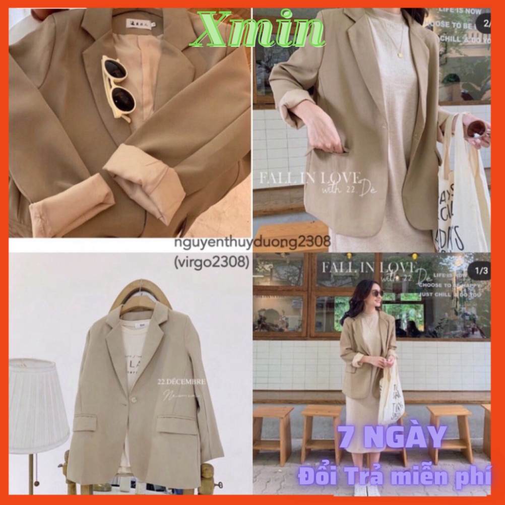 Áo blazer nâu tây 2 lơp phong cách Hàn quốc-Áo vest nâu sang chảnh xmin | BigBuy360 - bigbuy360.vn