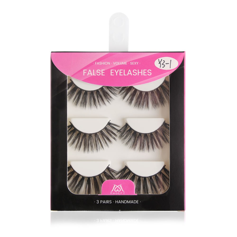 Set 3 cặp lông mi giả MAGEFY 3D tự nhiên dáng chữ thập siêu nhẹ và có độ cong sẵn