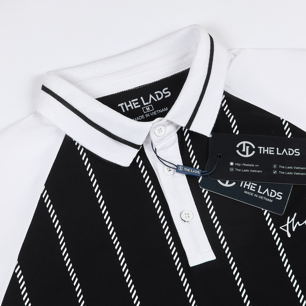 Áo Polo nam The Lads Vertical Stripes Raglan Regular fit chất liệu cotton dày dặn thoáng mát