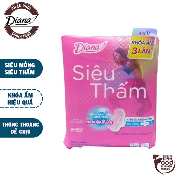 Băng Vệ Sinh Diana Siêu Thấm Siêu Mỏng Cánh - 8 Miếng [che tên sản phẩm khi giao hàng]