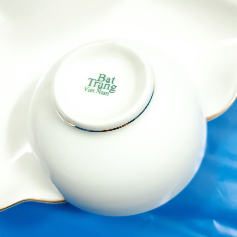 Bộ bát đĩa hoa mặt trời viền vàng. Hàng sứ Bát Tràng.ĐK46cm