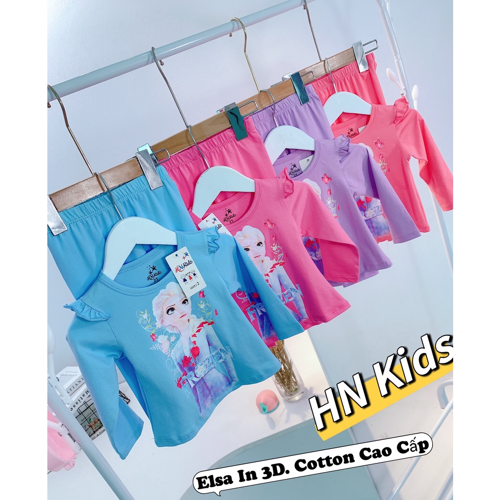 Bộ Cotton Cao Cấp ELSA IN 3D Đẹp Đỉnh Siêu xinh bé gái