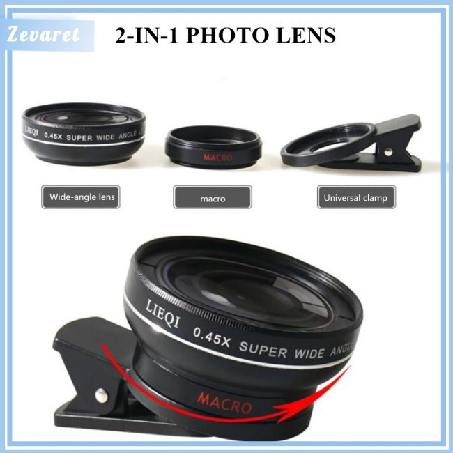 Ống Kính Macro Góc Rộng Zevaret LQ-027 0.45xWide Dành Cho Điện Thoại