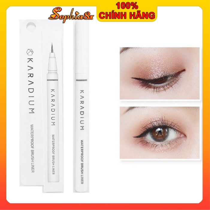 Kẻ mắt dạ nét mảnh chống trôi Karadium Waterproof Brush Liner Black