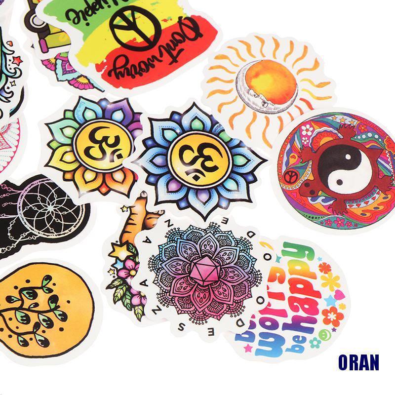 Set 50 Miếng Dán Phong Cách Hippie Cá Tính