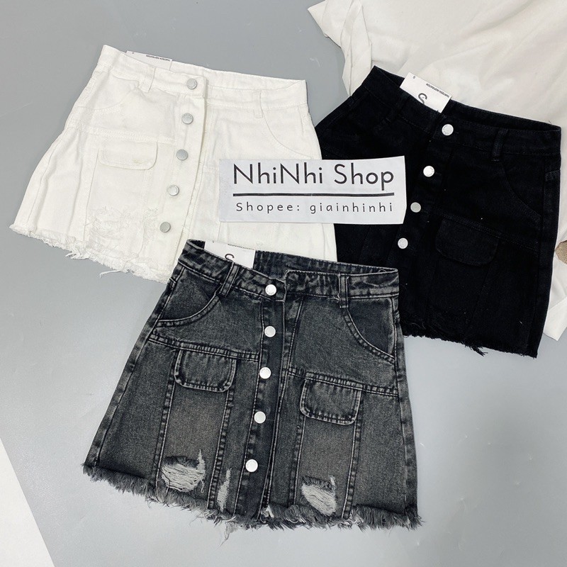Quần giả váy jeans khuy 2916 QS1902 - NhiNhi shop