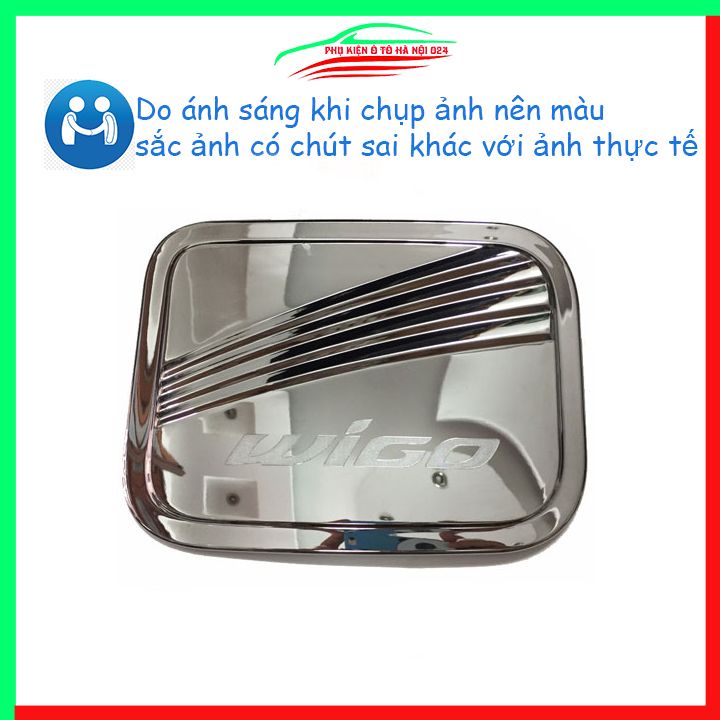 Ốp nắp xăng Wigo 2018-2023 mạ crom bảo vệ chống trầy trang trí ô tô