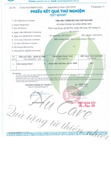 Dầu Tràm Hoa Nén nguyên chất an toàn cho bé NuCare 100ml