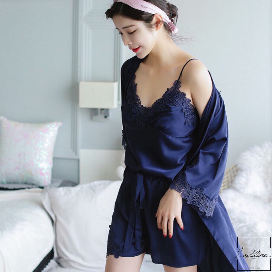 Set bộ ngủ lụa satin 5 in 1 nopi shop | BigBuy360 - bigbuy360.vn