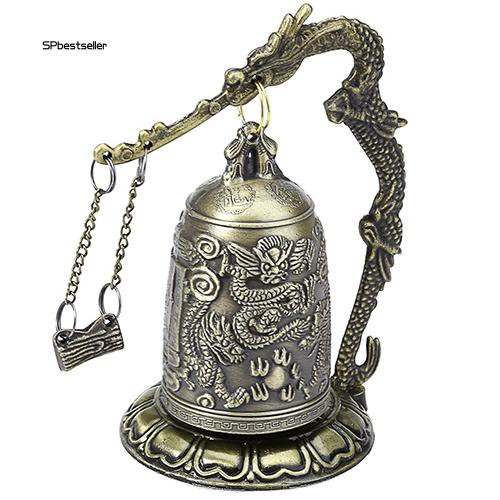 Chuông Phật giáo kim loại chạm khắc họa tiết rồng tinh xảo đẹp mắt
