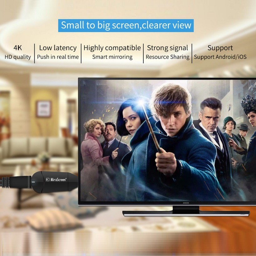 Thiết bị HDMI không dây Miracast K6 độ phân giải tối đa lên đến 4K