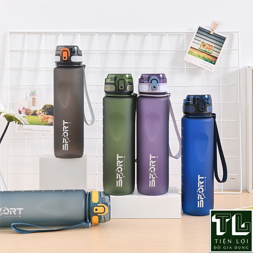 Bình tập Gym, bình nước giữ nhiệt thể thao, chạy bộ dung tích 1000ml nhựa Polyme nhiệt dẻo.