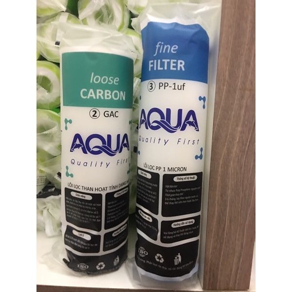 Lõi số 2( than hoạt tính)và số 3( bông PP 1mcr) aqua