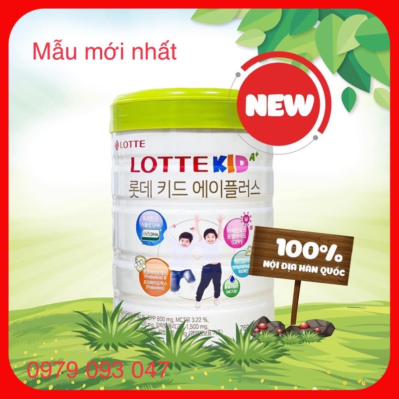 Sữa bột Kid Powes ( Mẫu mơi Lotte kid )( Nhập khẩu Hàn Quốc ) lon 760g date: 09/2023 - tặng kèm túi xách