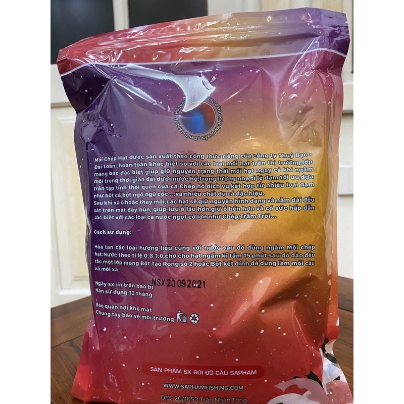 Mồi câu chép hạt_Sapham 500g