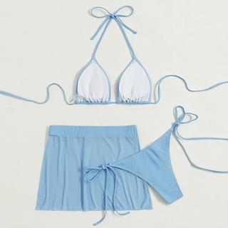 [BKN2020] <ÂU> SET BIKINI 3 MÓN XANH BLUE KÈM CHÂN VÁY