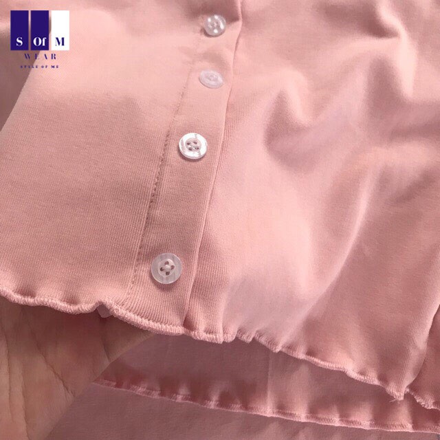 Áo Croptop SOfM WEAR nút giả (HỒNG, TÍM) | BigBuy360 - bigbuy360.vn