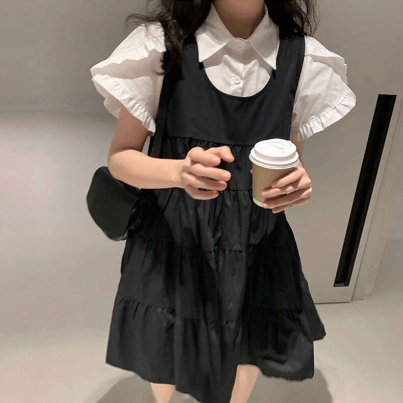 Áo Sơ Mi Tay Ngắn Phồng Màu Trắng Dễ Thương Thời Trang Mùa Hè Cho Nữ