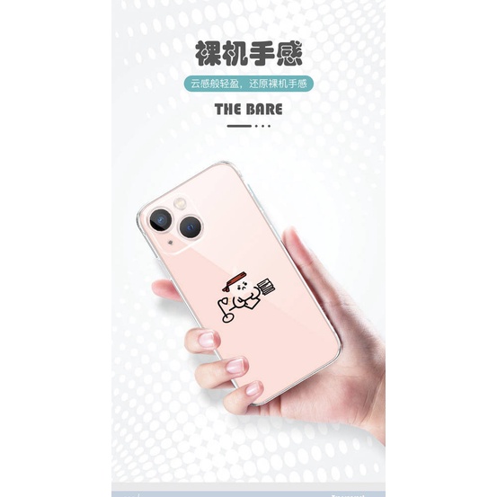 Ốp điện thoại trong suốt người que học tập chăm chỉ thích hợp cho Iphone14 13promax 12 XS XR 7/ 8P yYk8