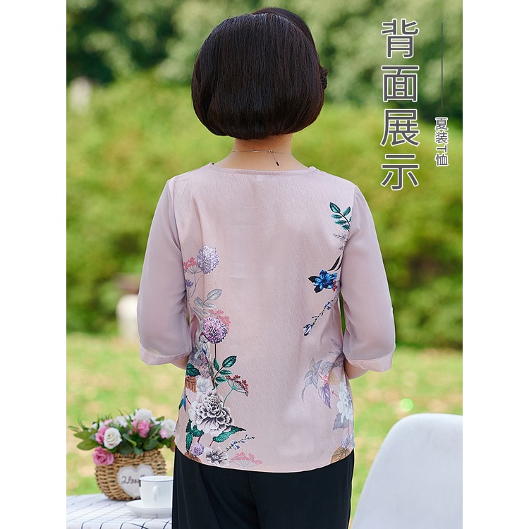 Áo lụa cho người già, áo sơ mi nư trung niên