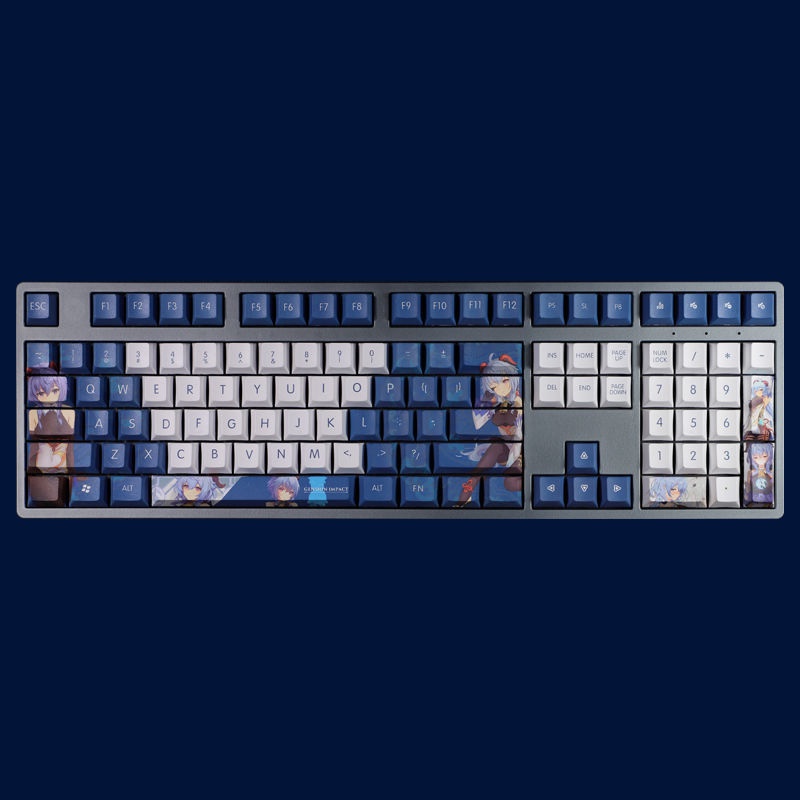 Genshin Impact Keycap Cherry Profile Ganyu Theme Keycap Anime PBT Dye Thăng hoa Bàn phím cơ Keycap 108 Phím
