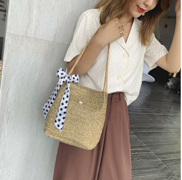 (New style) Túi cói summer thắt nơ bi NCS | BigBuy360 - bigbuy360.vn