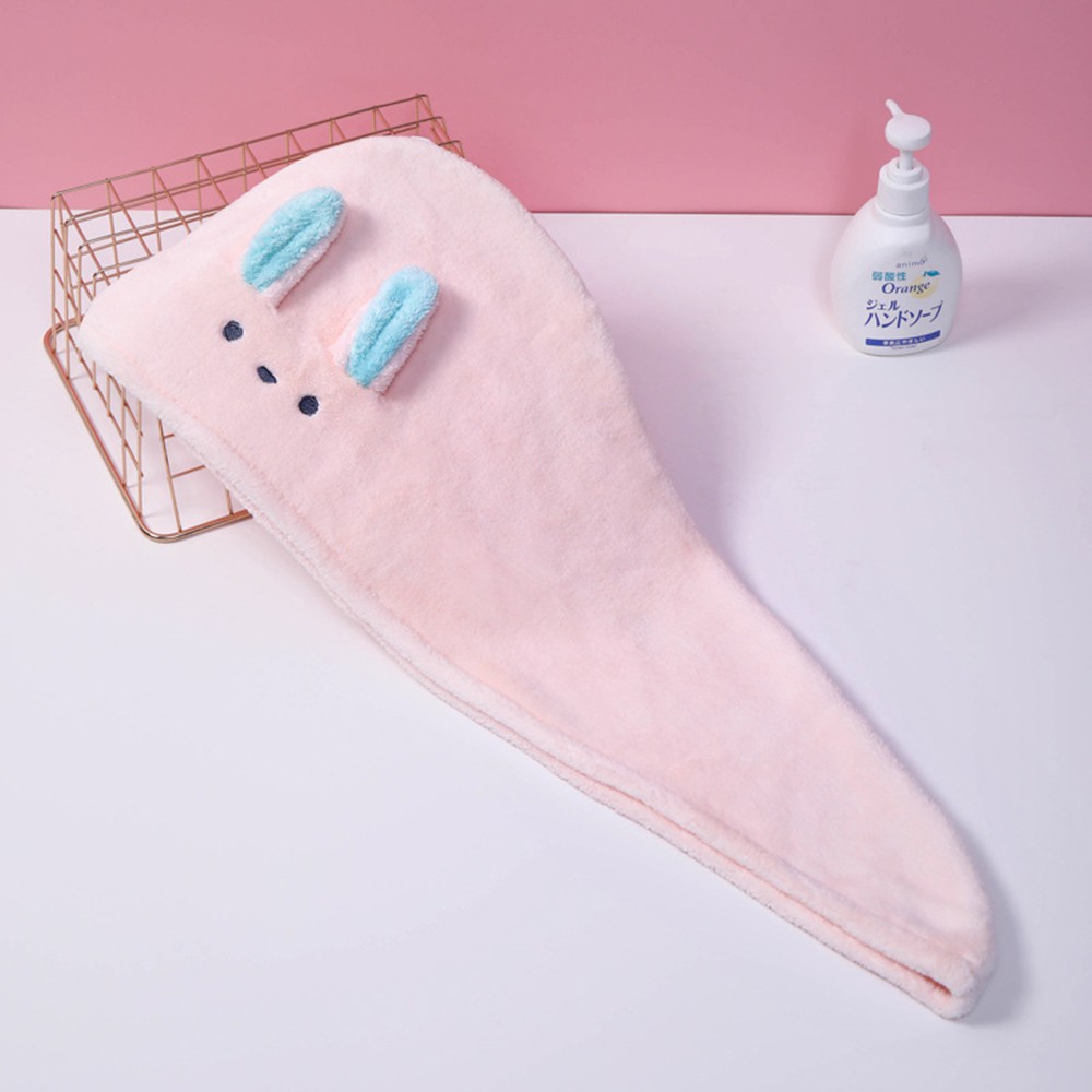 Mũ trùm làm khô tóc hình tai thỏ thiết kế dễ thương