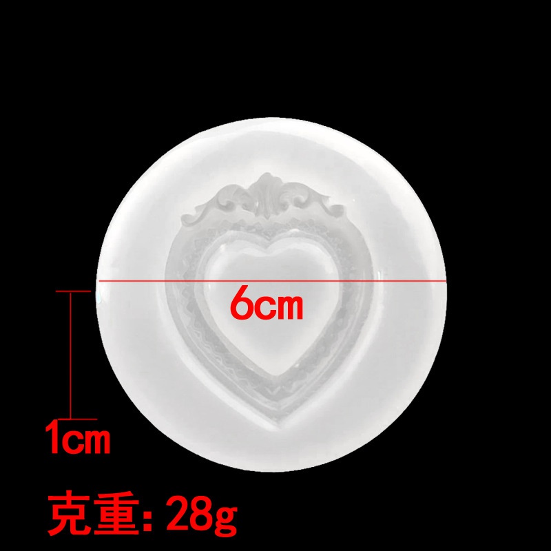 Khuôn Silicone Làm Đồ Thủ Công Hình Trái Tim Viền Ren Kiểu Retro Diy