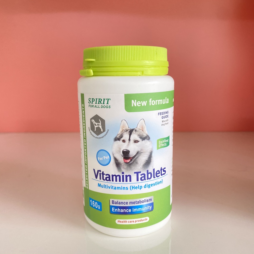 Vitamin Spirit bổ sung canxi, vitamin tổng hợp, dưỡng lông cho chó (lọ 160gram)