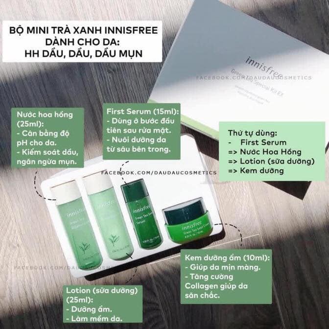 BỘ DƯỠNG DA MINI TRÀ XANH INNISFREE GREEN TEA SPECIAL KIT EX