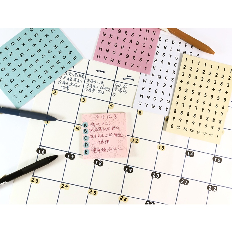Sticker alphabet/chữ số nhiều màu xinh xắn