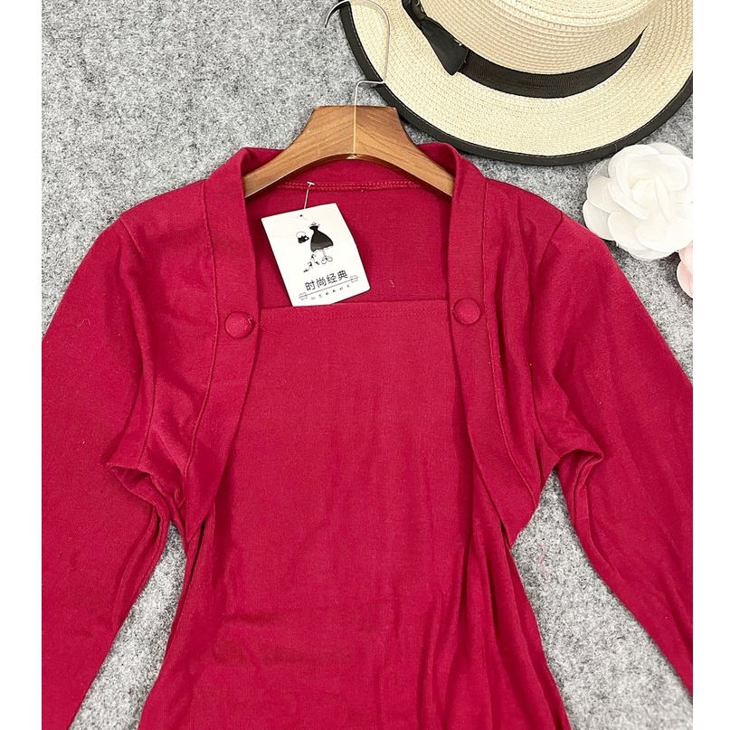 ĐẦM THUN GÂN DÁNG DÀI TAY DÀI CHẤT PORIP XỊN ĐẸP LÊN DÁNG CHUẨN