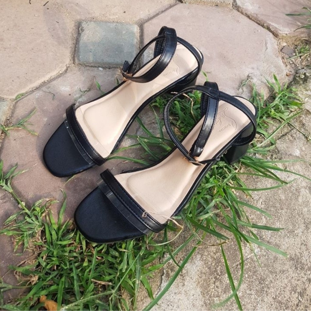 Giày Sandal Mũi Vuông Quai Trong Phối Dây Đai (size 35 - 44) - Có Size Ngoại Cỡ