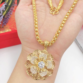 Mặt dây chuyền nữ hoa mai đính đá cao cấp nora mạ vàng