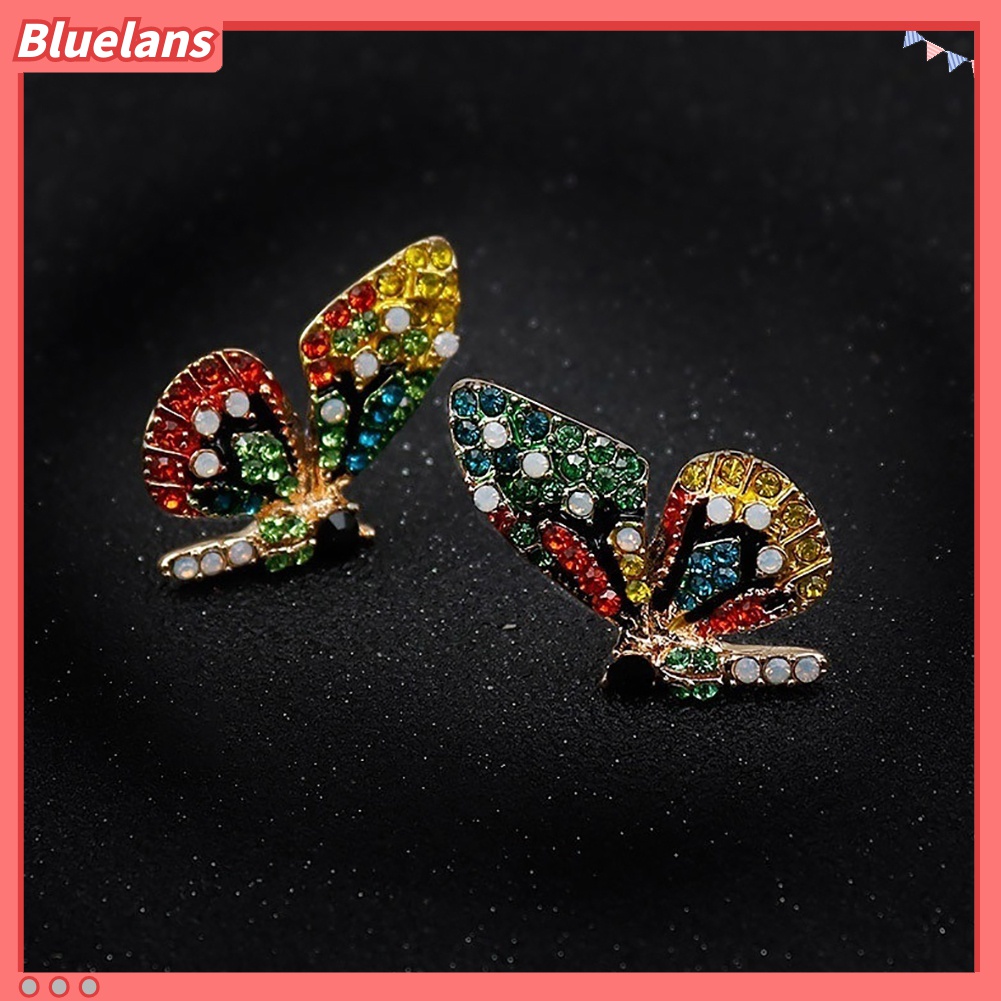 Bông Tai Hình Bướm Đính Đá Nhiều Màu Thời Trang 48h Dành Cho Nữ