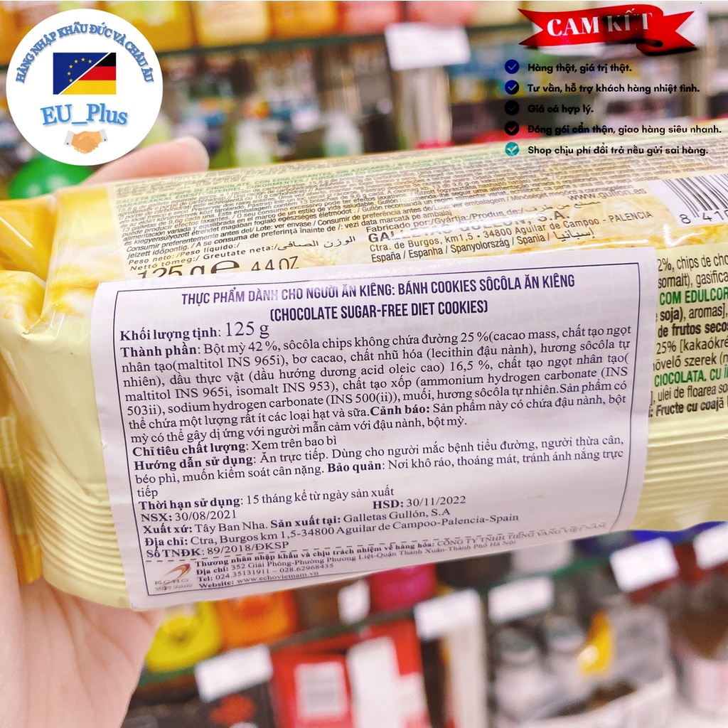 Bánh Gullon Cookies Socola ăn kiêng 125G - Tây Ban Nha