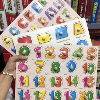 Combo 3 bảng gỗ  CHỮ SỐ HÌNH