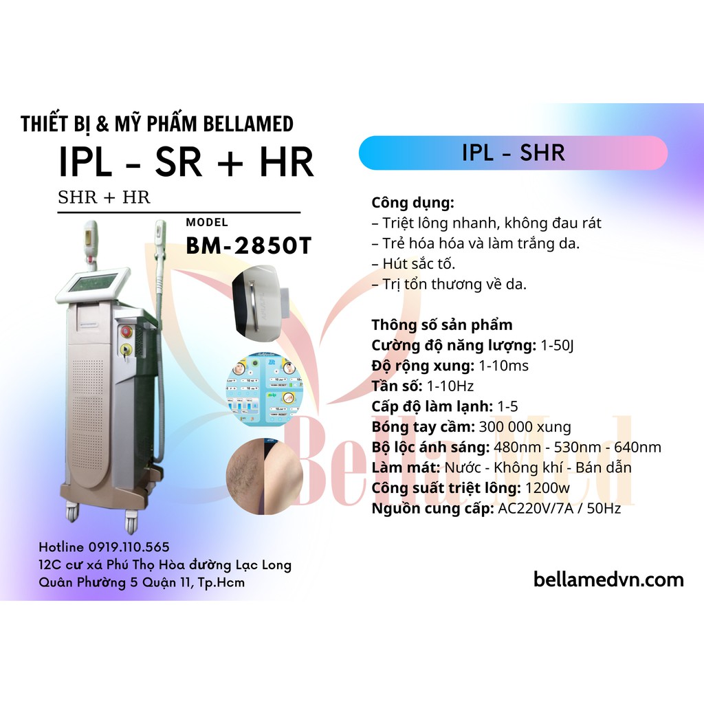 Máy triệt lông trẻ hóa IPL HR BM 2850T