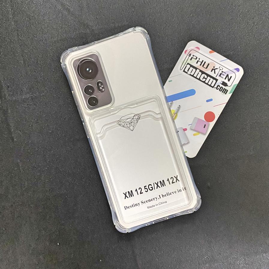 Ốp Lưng Xiaomi 12 Dẻo Trong Suốt Có Khe Đựng Thẻ