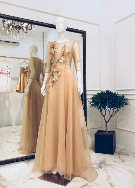 Đầm maxi dự tiệc kết hoa nổi TRIPBLE T DRESS-Size M/L(kèm ảnh/video thật)MS45V